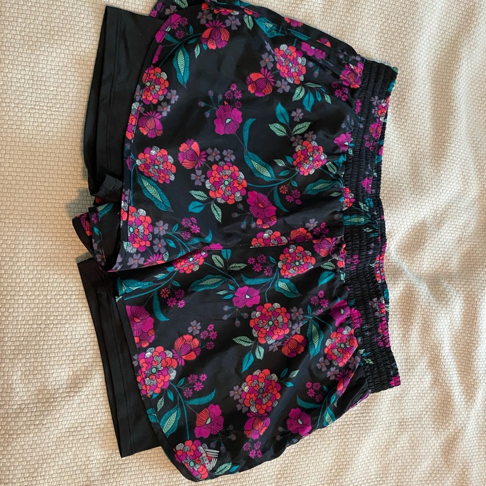 RBX Black Floral Performance Shorts
